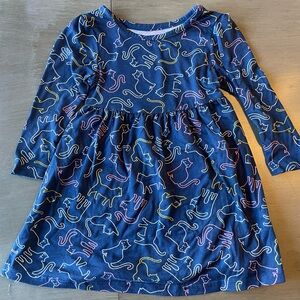 5/$25 Girls Size 2T Cat Dress Long Sleeve Soft Stretchy Member’s Mark